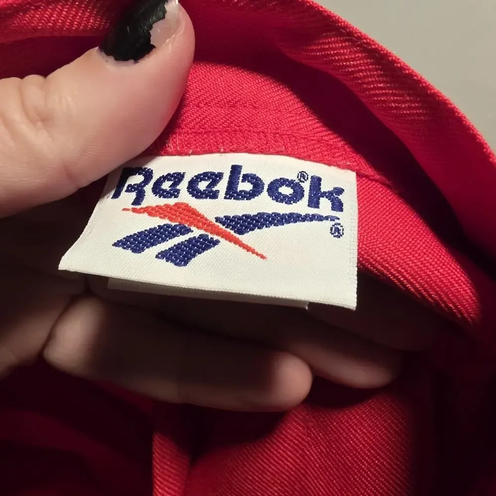 Reebok Women's Red Pleated Skirt Twill Polyester Button Closure Size 12
